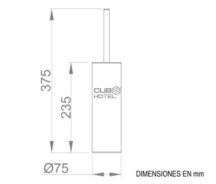 Escova Piaçaba Parede Inox Escovado WC